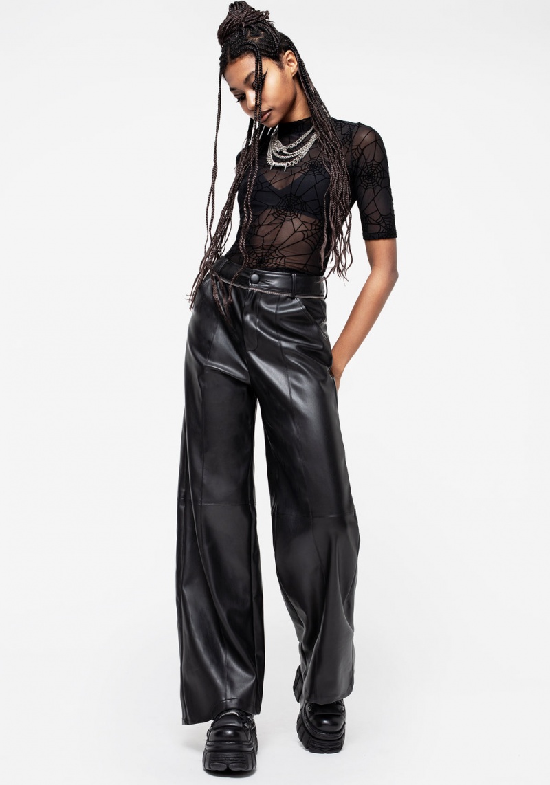 Disturbia Rapture Zippé Cuir Trousers | LWV-33476404