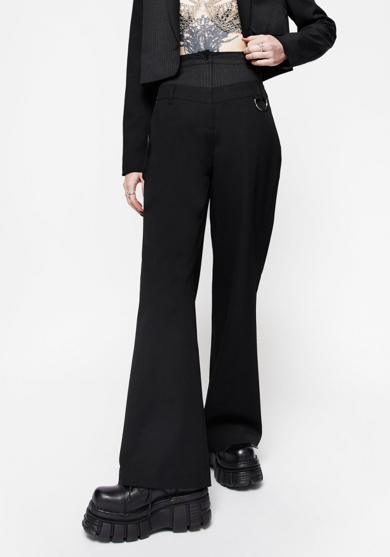 Disturbia Ruthless Double Waistband Larges Leg Trousers | TBJ-05200108