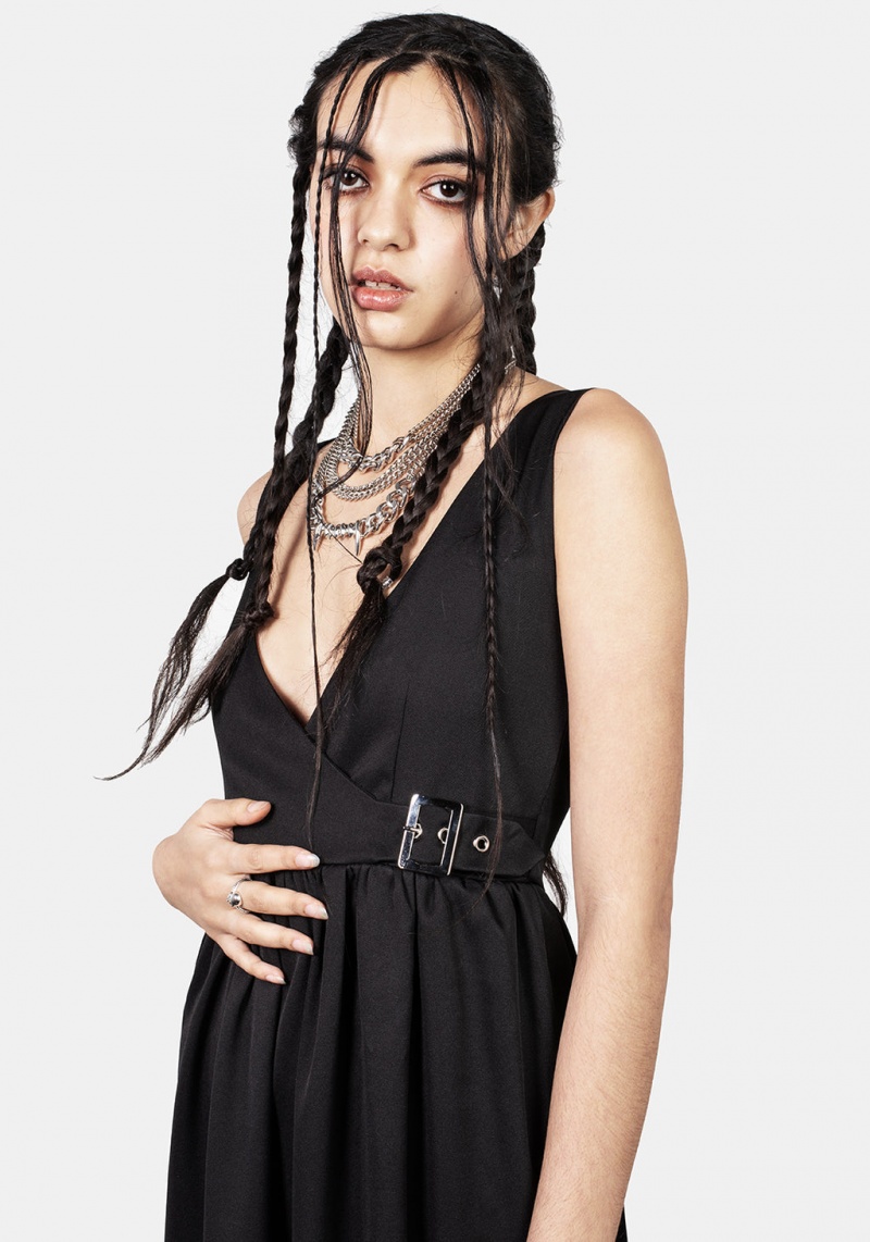 Disturbia Belladonna Wrap Suspender Midi Robe | ANY-39690204