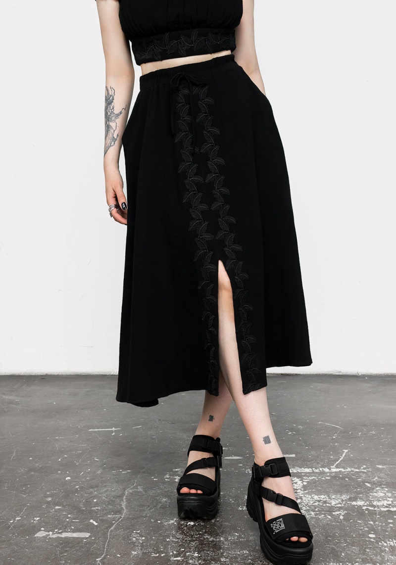 Disturbia Vine Textured Midi Skirt | LNA-58811493