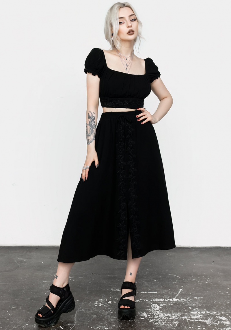 Disturbia Vine Textured Midi Skirt | LNA-58811493