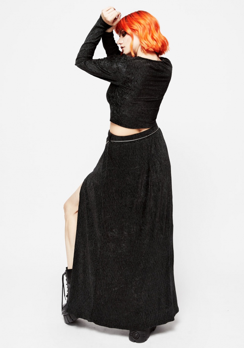 Disturbia Thekla Co-Ord Split Maxi Skirt With Charm Belt | YIG-54611236