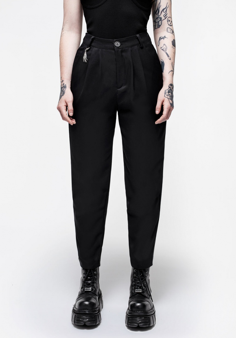 Disturbia Malverde High Taille Tapered Trousers - Black | ZBX-84723802