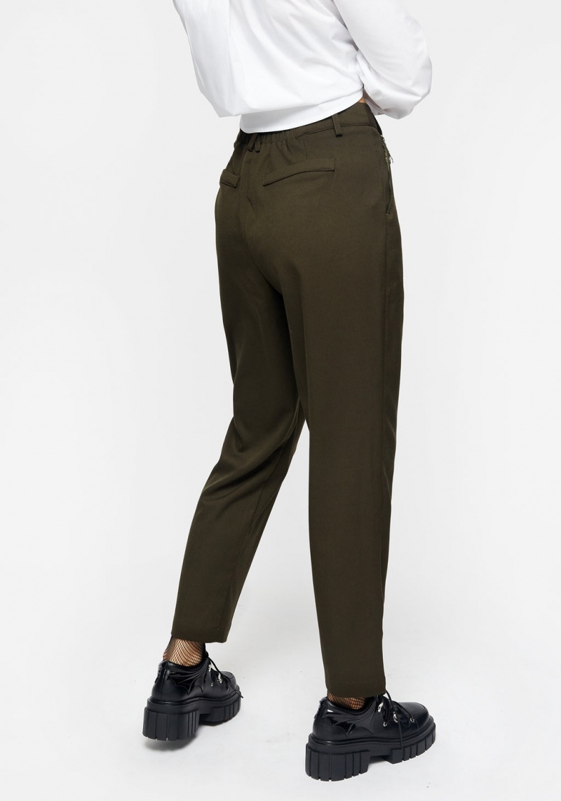 Disturbia Malverde High Taille Tapered Trousers - Green | QUV-71155323