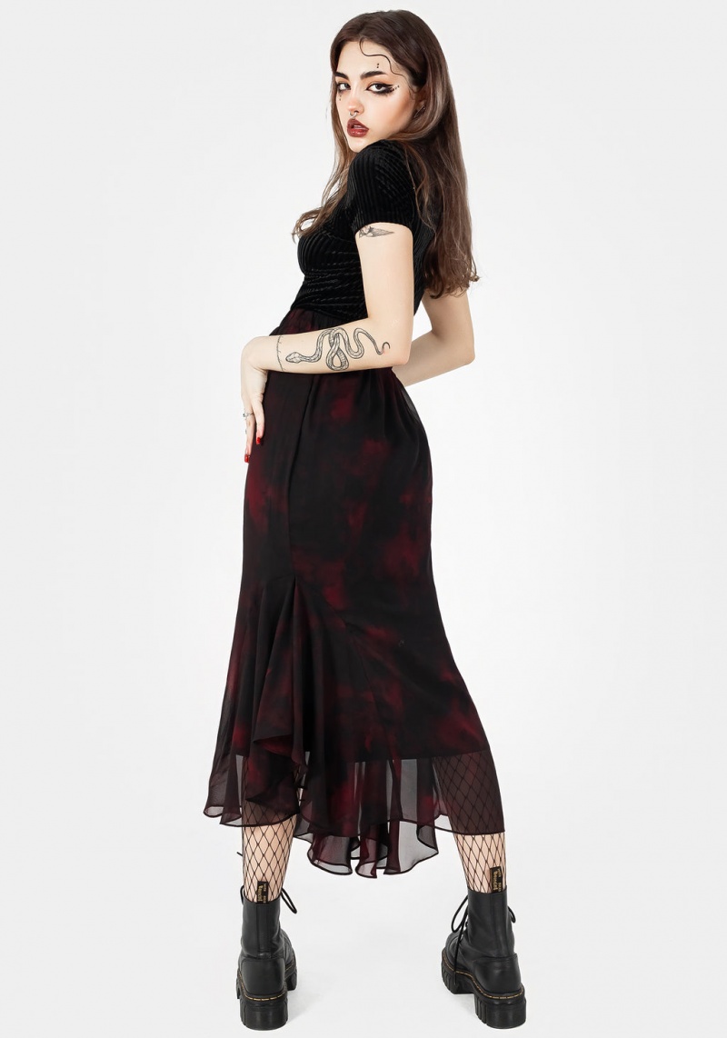 Disturbia Vesta Chiffon Handkerchief Hem Midaxi Skirt | IUG-19889045