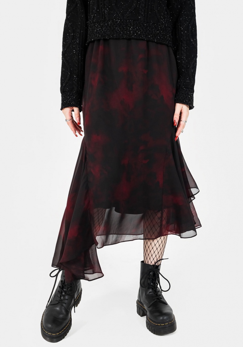 Disturbia Vesta Chiffon Handkerchief Hem Midaxi Skirt | IUG-19889045