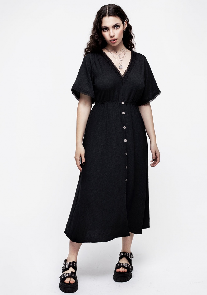 Disturbia Corruption Crinkle Button Down Midi Robe | CIG-09342684