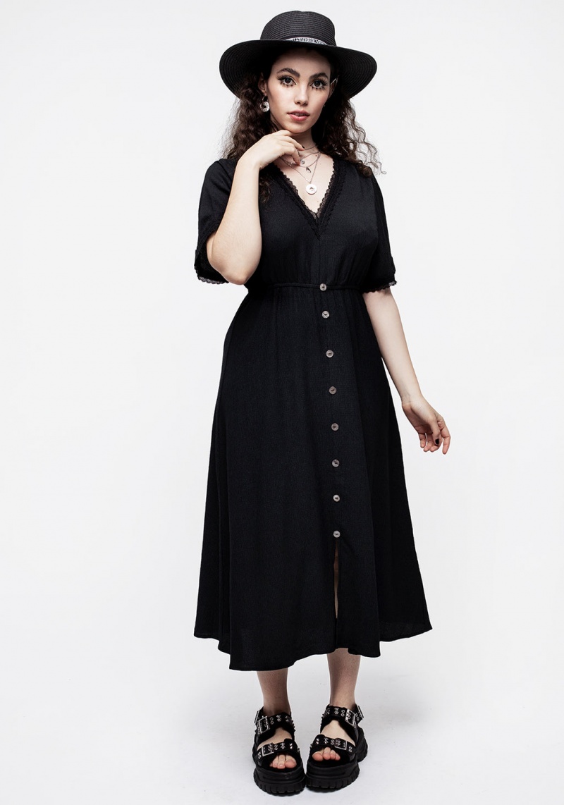 Disturbia Corruption Crinkle Button Down Midi Robe | CIG-09342684