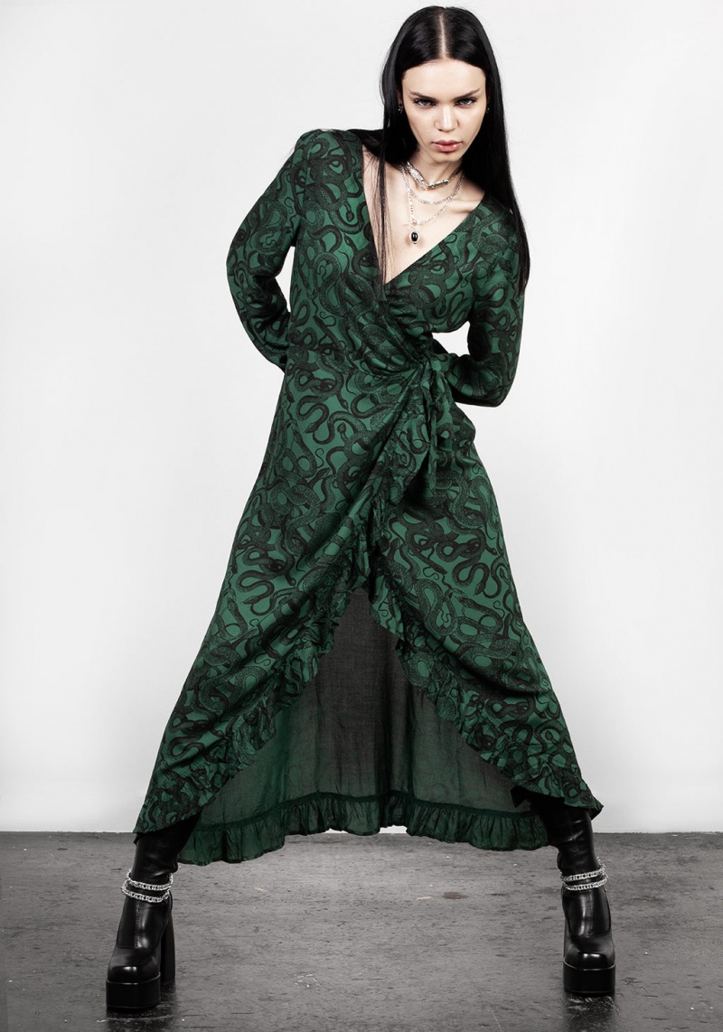 Disturbia Ophidia Wrap Maxi Robe | RYI-47735269