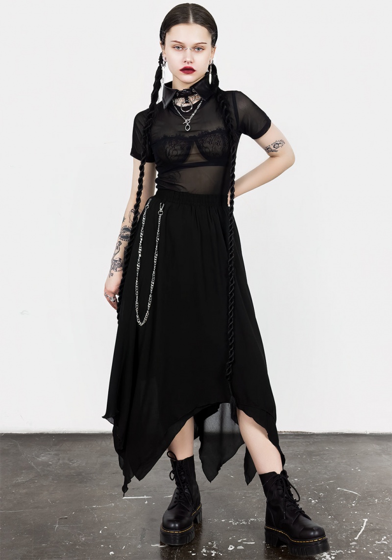 Disturbia Levitate Chain Detail Midi Skirt | ZKS-14558564