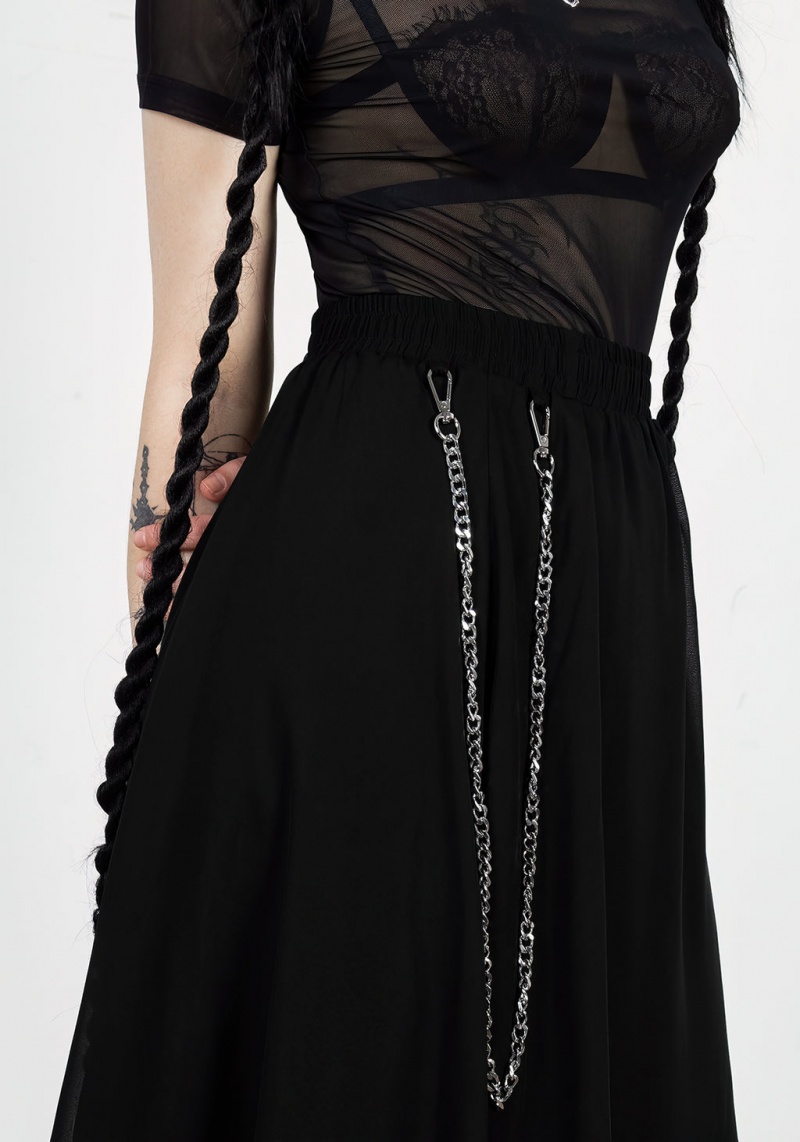 Disturbia Levitate Chain Detail Midi Skirt | ZKS-14558564