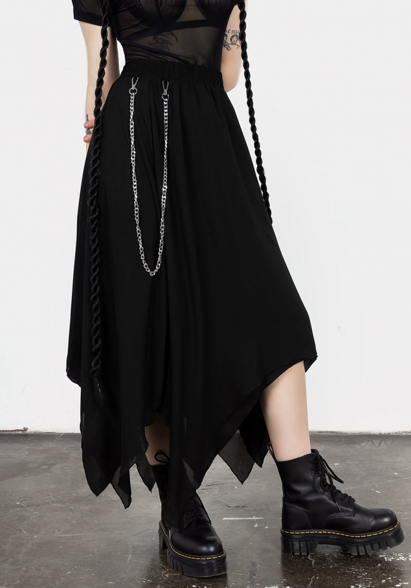 Disturbia Levitate Chain Detail Midi Skirt | ZKS-14558564