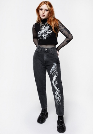 Disturbia Korun Riddick Washed Mom Jeans | EVN-43820671