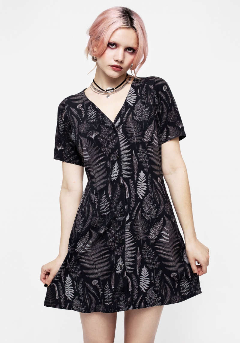 Disturbia Maidenhair Button Up Mini Robe | CTX-55921017