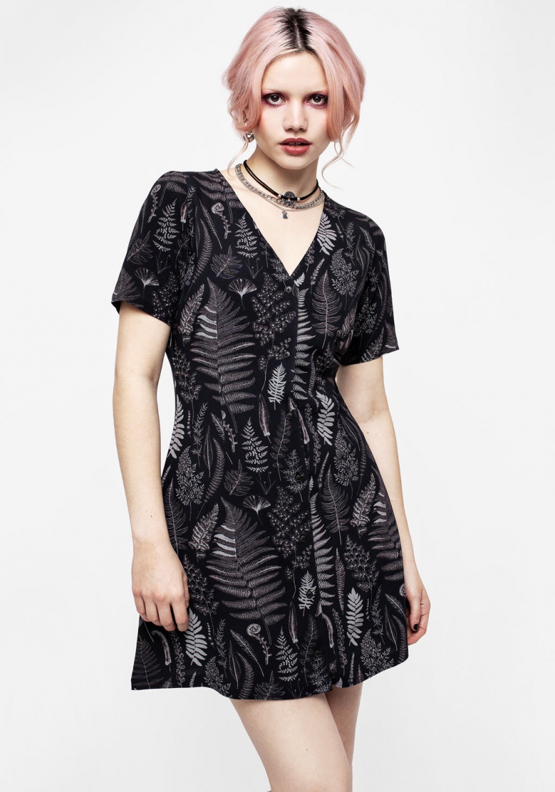 Disturbia Maidenhair Button Up Mini Robe | CTX-55921017