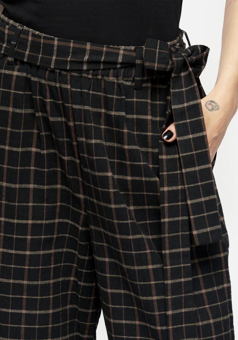 Disturbia Ransom Tie Taille Check Trousers | XJZ-22800136