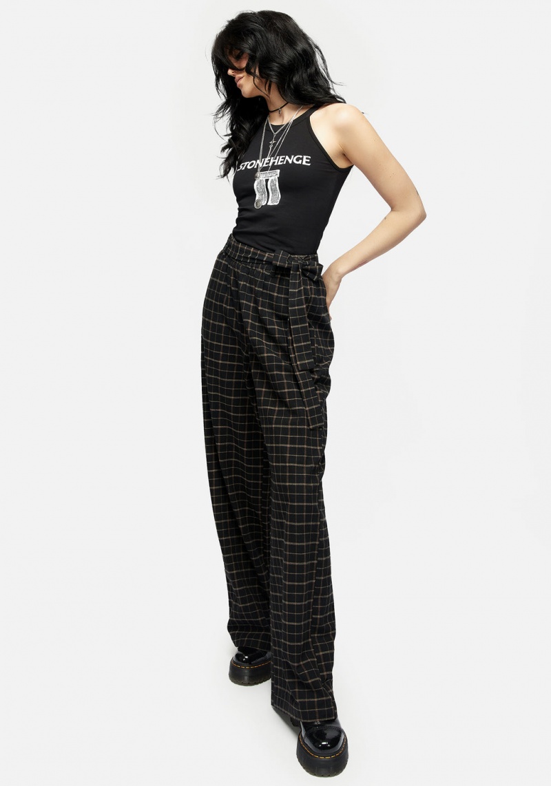 Disturbia Ransom Tie Taille Check Trousers | XJZ-22800136