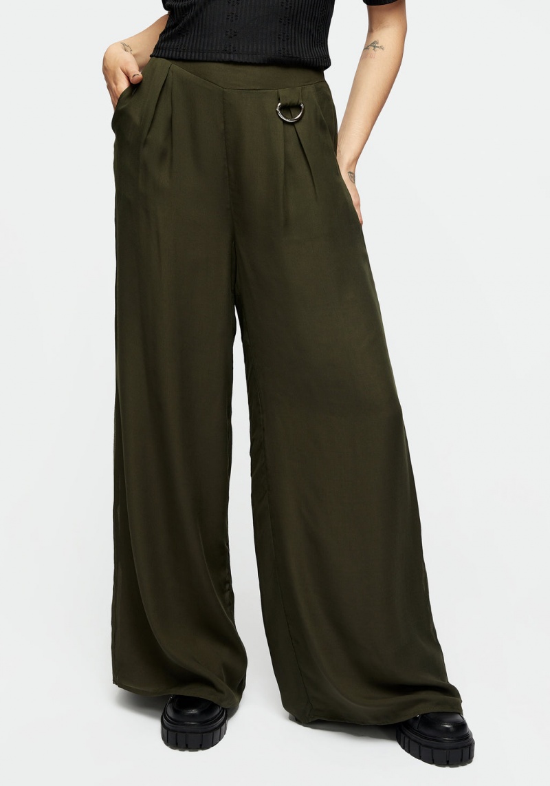 Disturbia Descensum Larges Leg Green Trousers | EMU-70411782