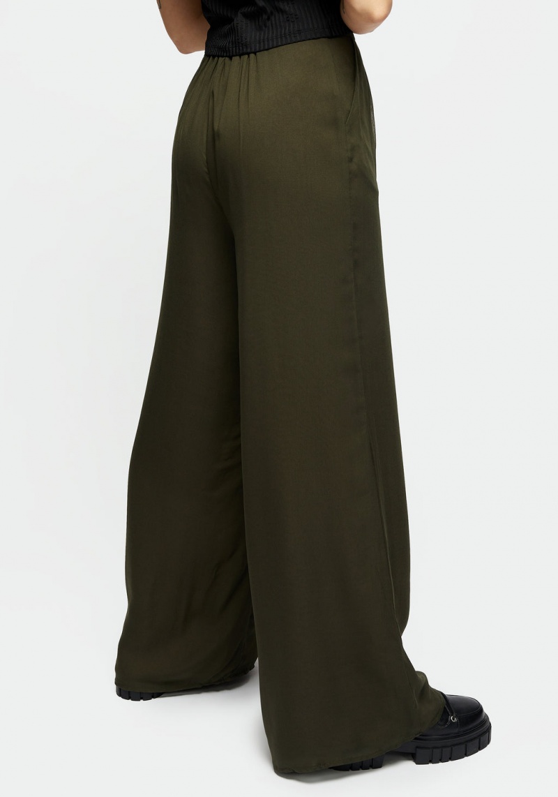 Disturbia Descensum Larges Leg Green Trousers | EMU-70411782