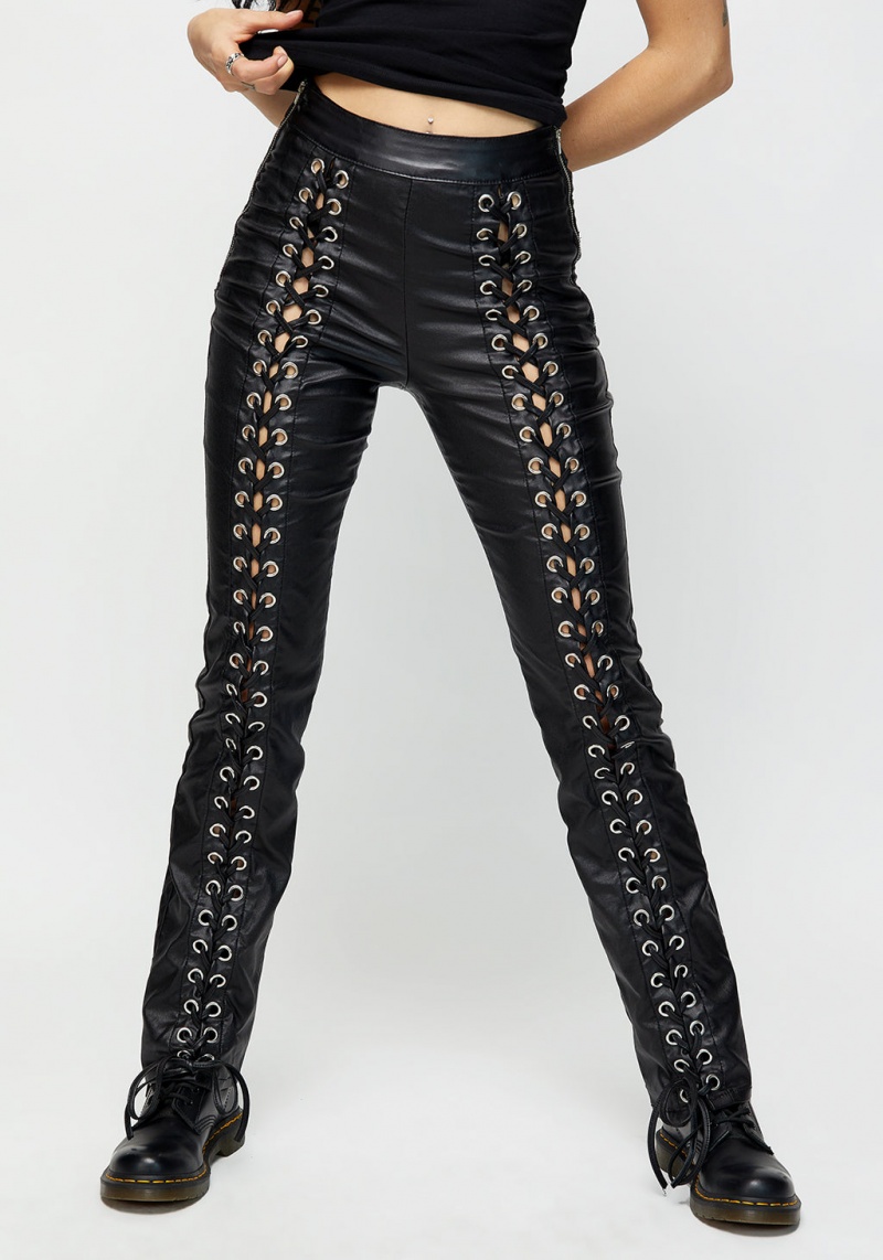 Disturbia Laced Leg Detail Bootcut Pants | LDU-46812149