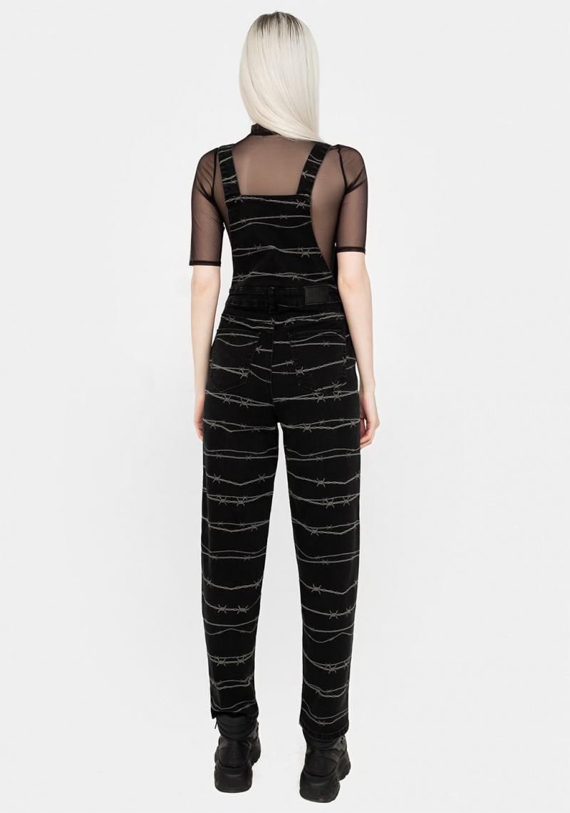 Disturbia Barbed Wire Mom Dungarees | FBD-45737255