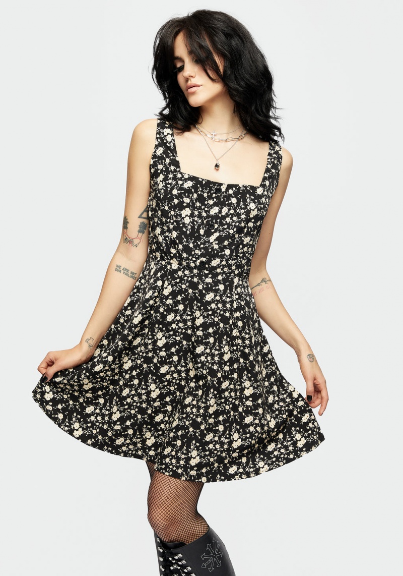 Disturbia Dryad Floral Button Mini Robe | LMP-48557694