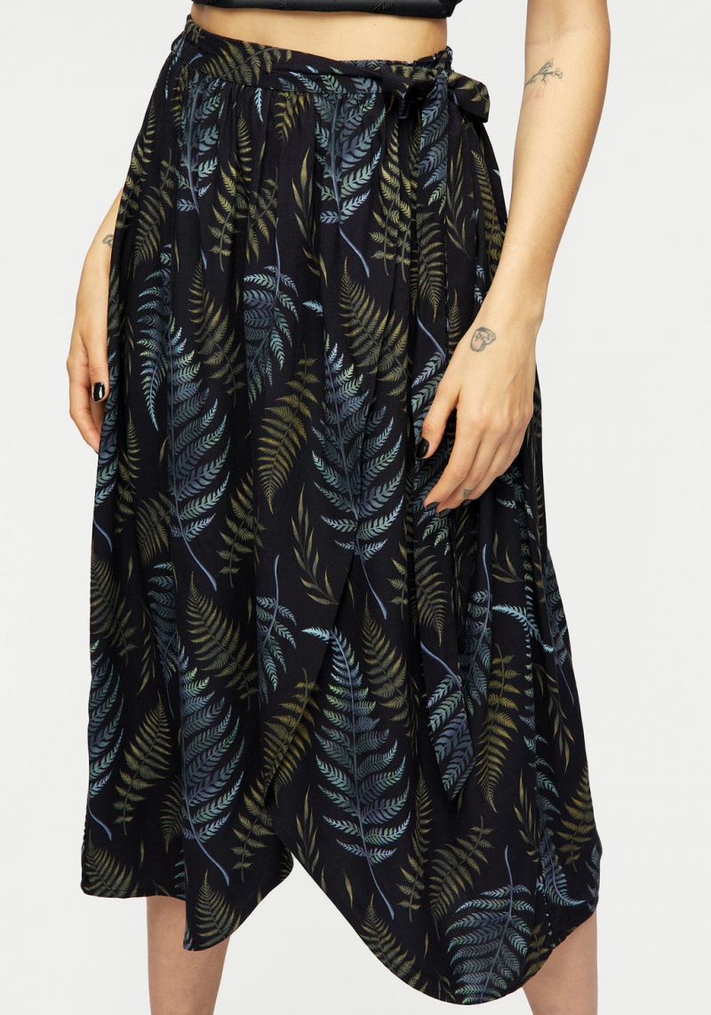 Disturbia Frond Print Faux Wrap Skirt | WYI-08309240