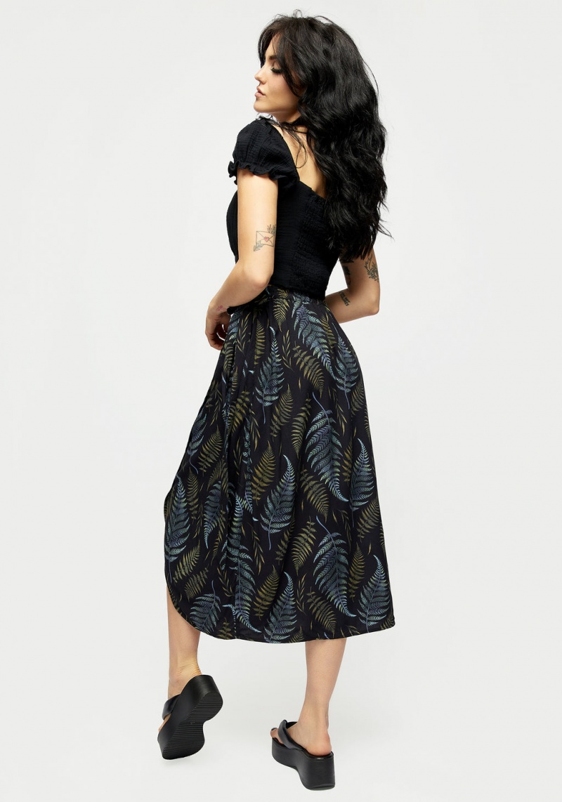 Disturbia Frond Print Faux Wrap Skirt | WYI-08309240