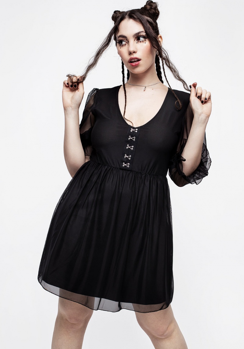 Disturbia Sisterhood Ruched Hook & Eye Mini Skater Robe | WDO-60062042