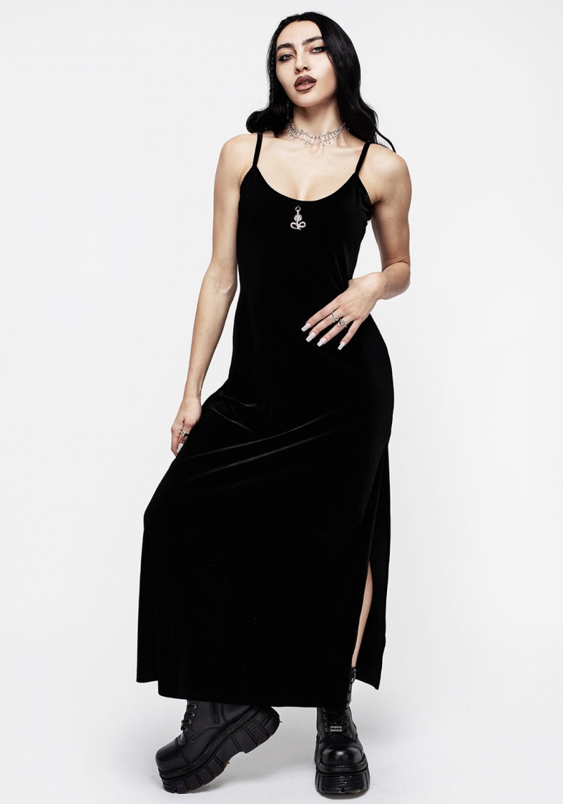 Disturbia Vipera Gown - Midnight Black | EIU-53402538