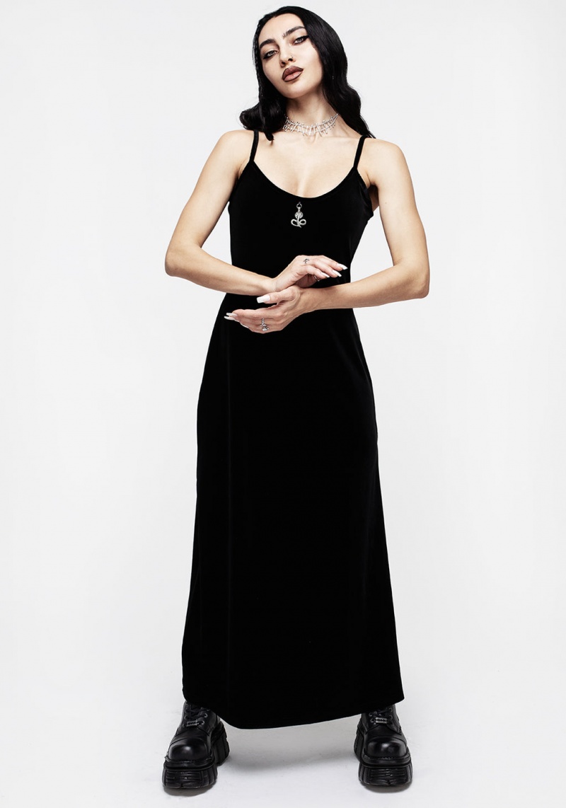 Disturbia Vipera Gown - Midnight Black | EIU-53402538