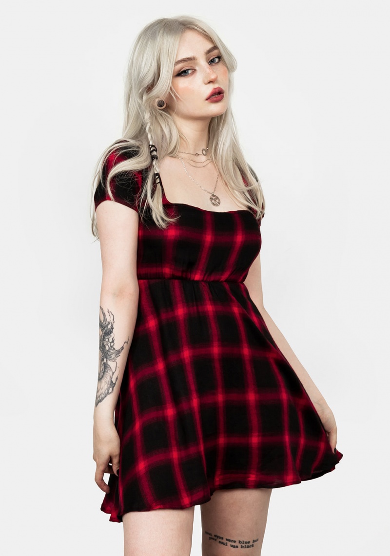 Disturbia Pennyroyal Red Check Robe | WDY-18088593