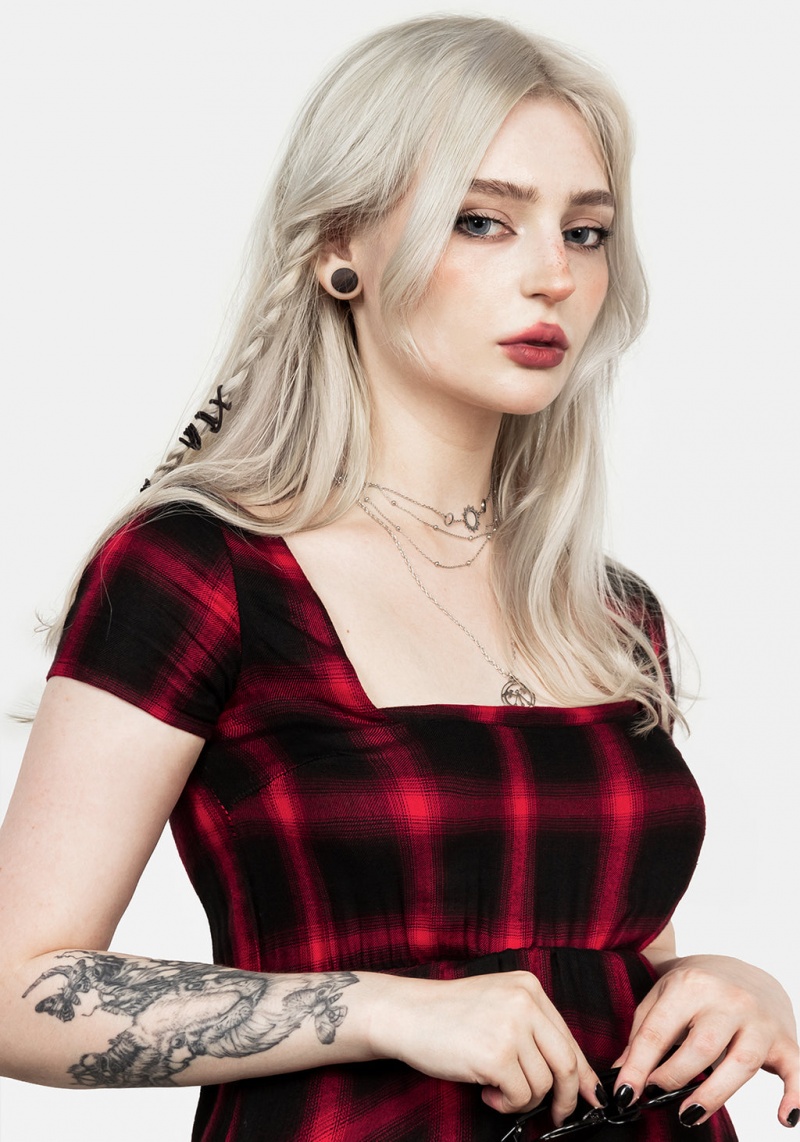 Disturbia Pennyroyal Red Check Robe | WDY-18088593