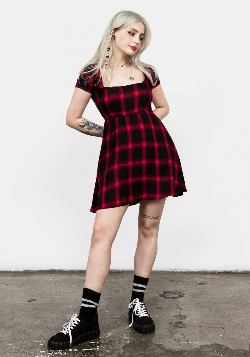 Disturbia Pennyroyal Red Check Robe | WDY-18088593