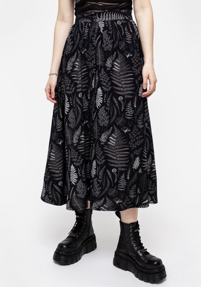 Disturbia Maidenhair Button Up Midi Skirt | TJH-82205204