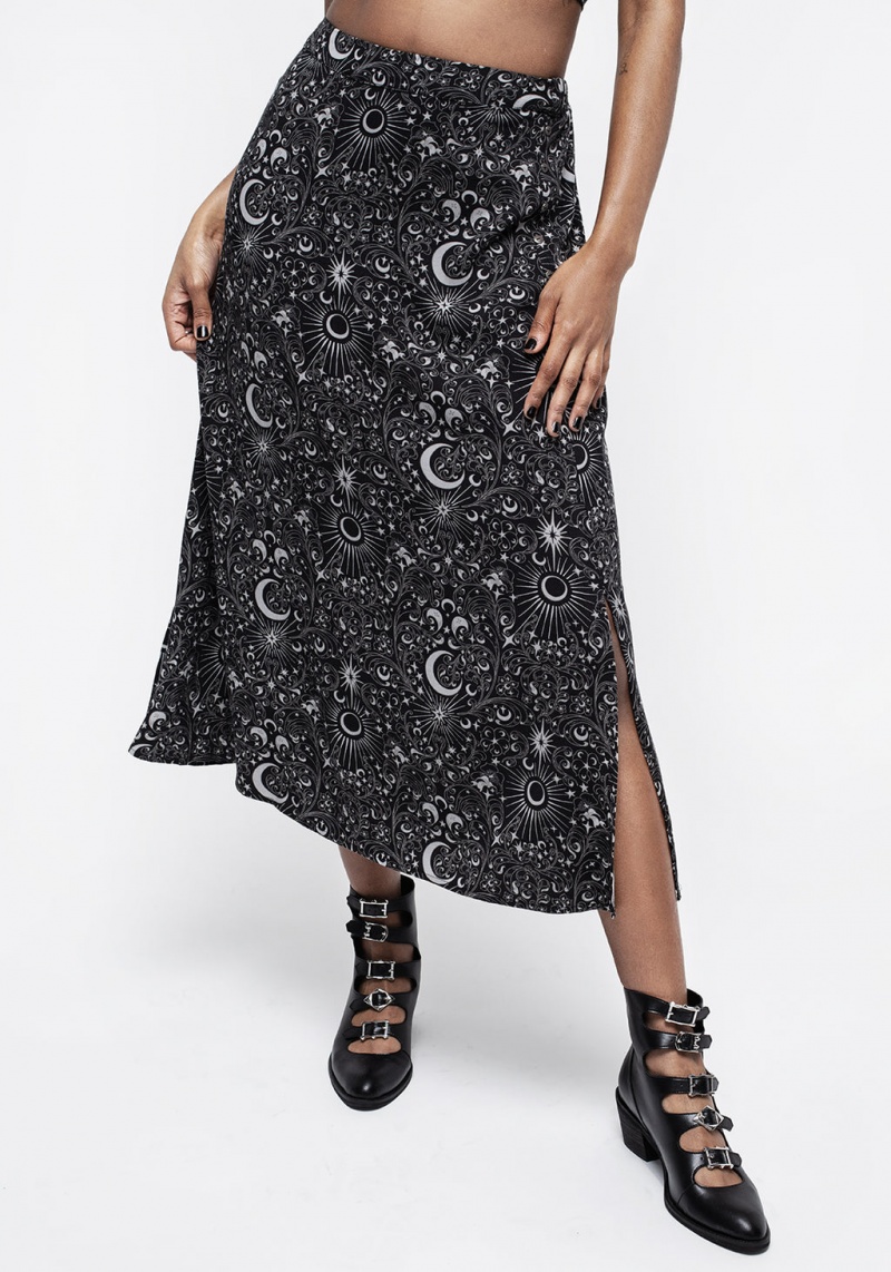 Disturbia Stellaluna Button Side Split Skirt | AKU-94167691