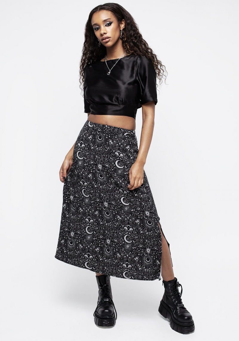 Disturbia Stellaluna Button Side Split Skirt | AKU-94167691