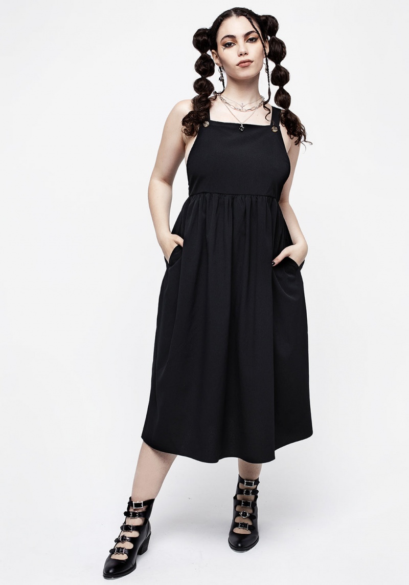 Disturbia Camden Textured Midi Pinafore Robe | IAQ-04586615