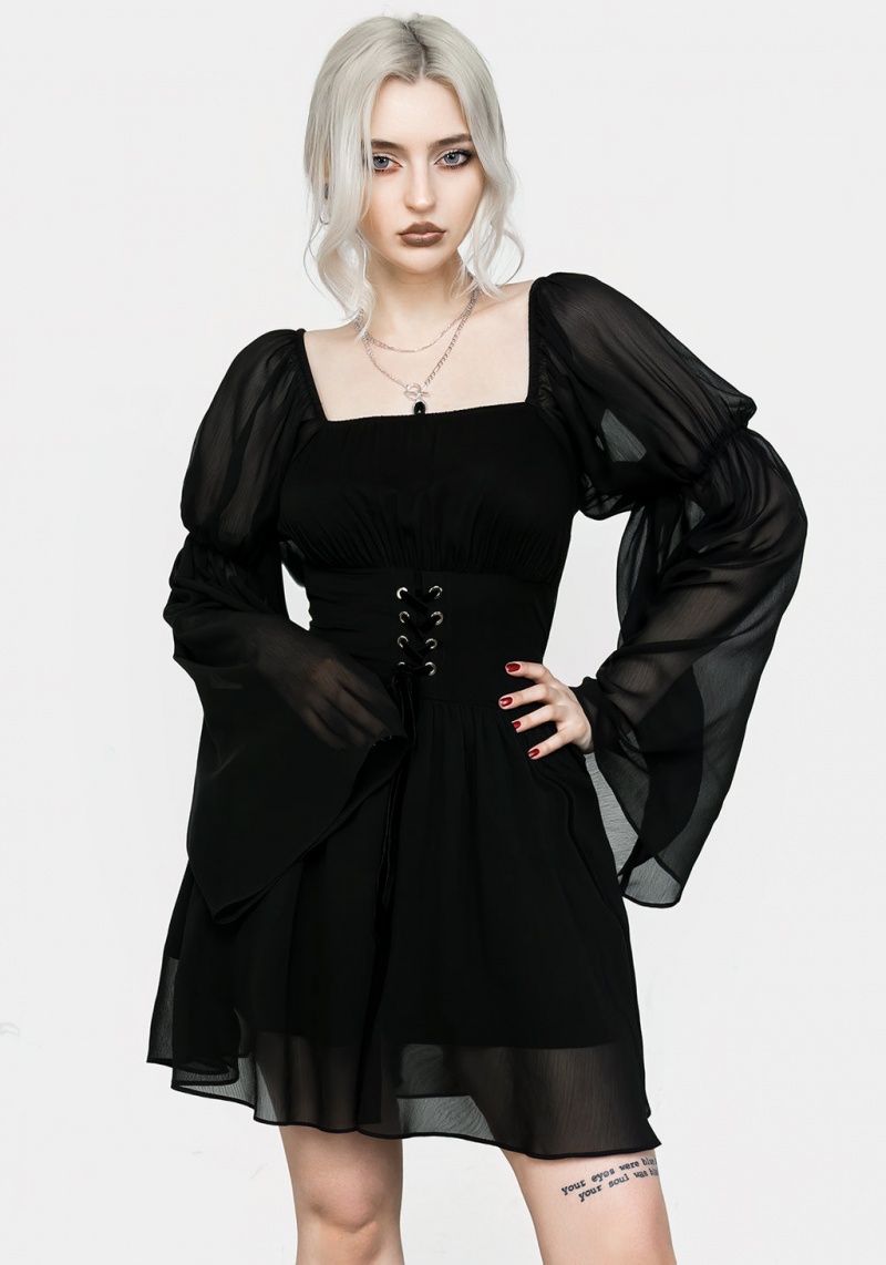 Disturbia Bonnie Sheer Dentelle Up Mini Robe | PAH-81478693