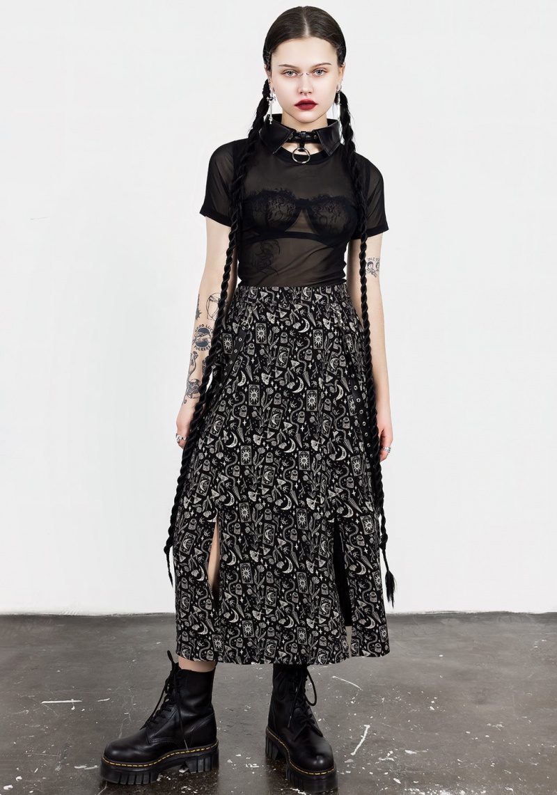 Disturbia Craft PU Brides Midi Skirt | NVX-61395450