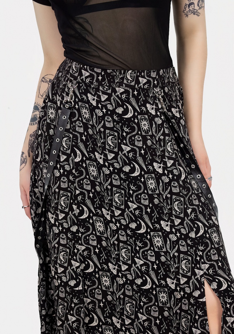 Disturbia Craft PU Brides Midi Skirt | NVX-61395450