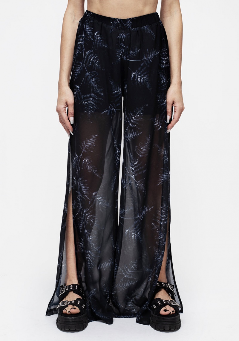 Disturbia Bracken Sheer Chiffon Larges Leg Trousers | AKG-23379676