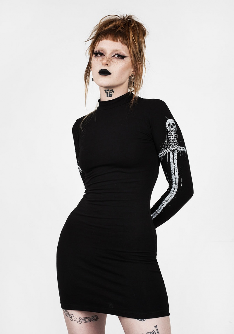 Disturbia Skultro Mock Neck Bodycon Robe | UWK-33309981