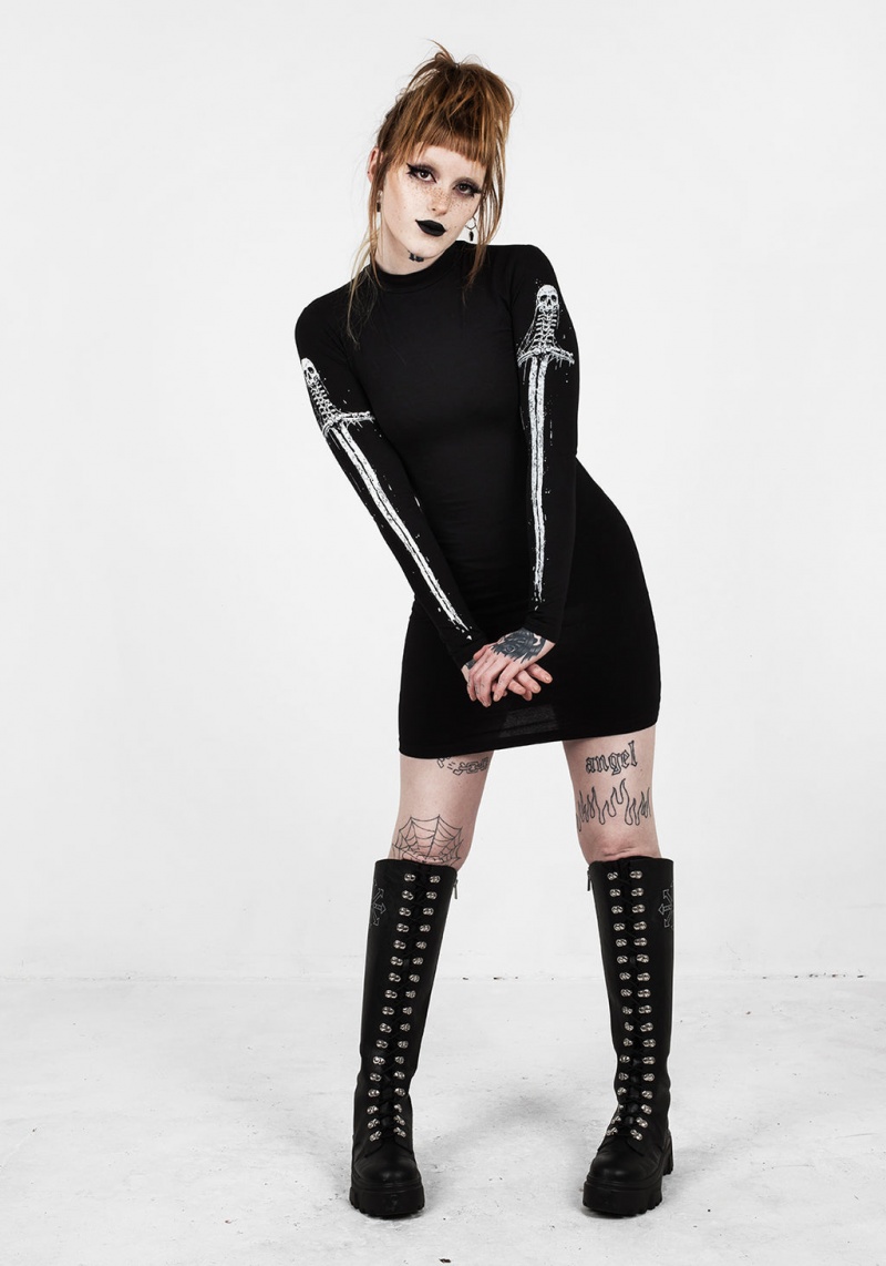 Disturbia Skultro Mock Neck Bodycon Robe | UWK-33309981