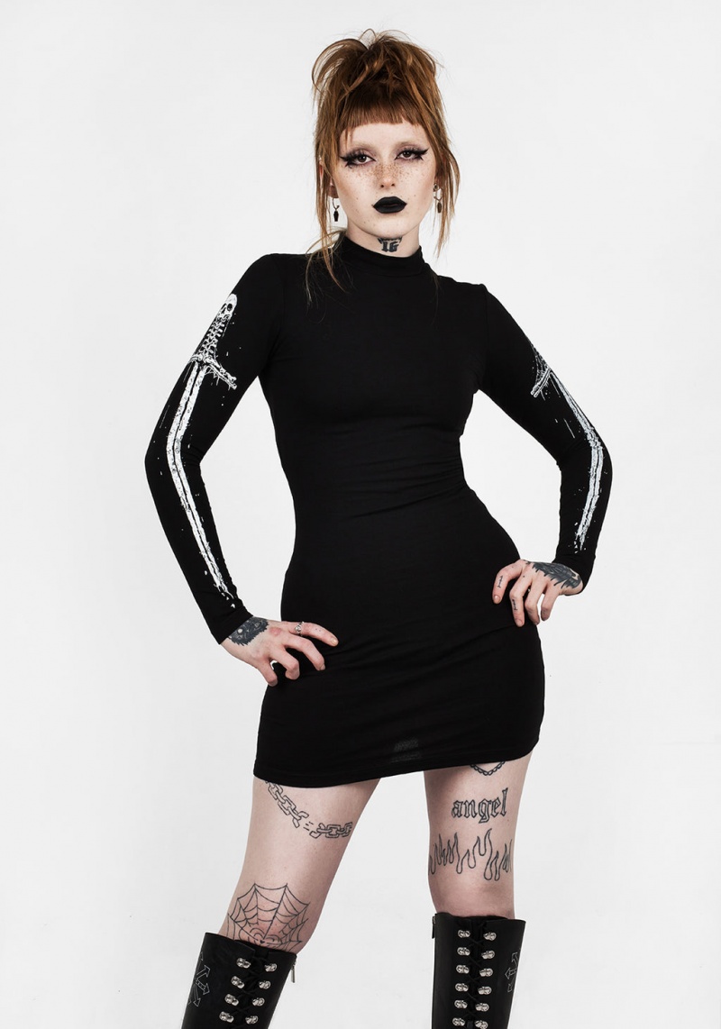 Disturbia Skultro Mock Neck Bodycon Robe | UWK-33309981