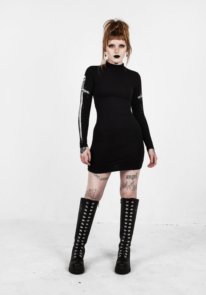 Disturbia Skultro Mock Neck Bodycon Robe | UWK-33309981