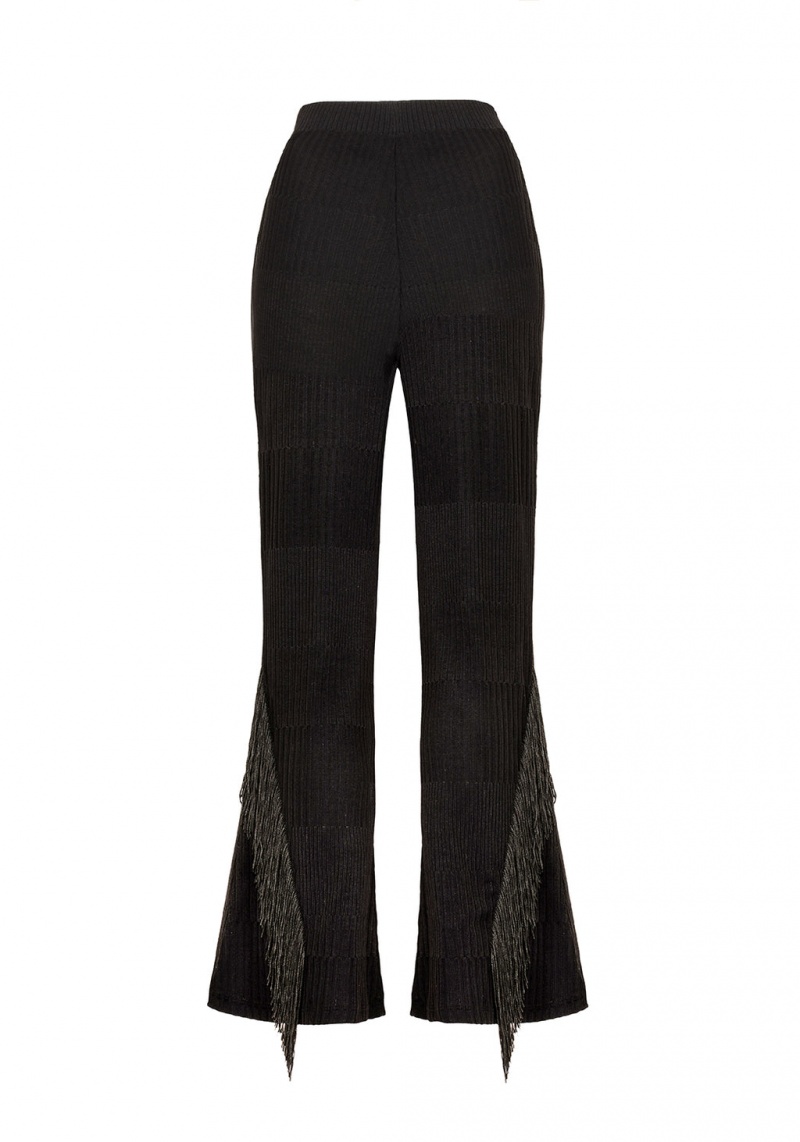 Disturbia Coyote Fringed Jersey Flares | APJ-19739053