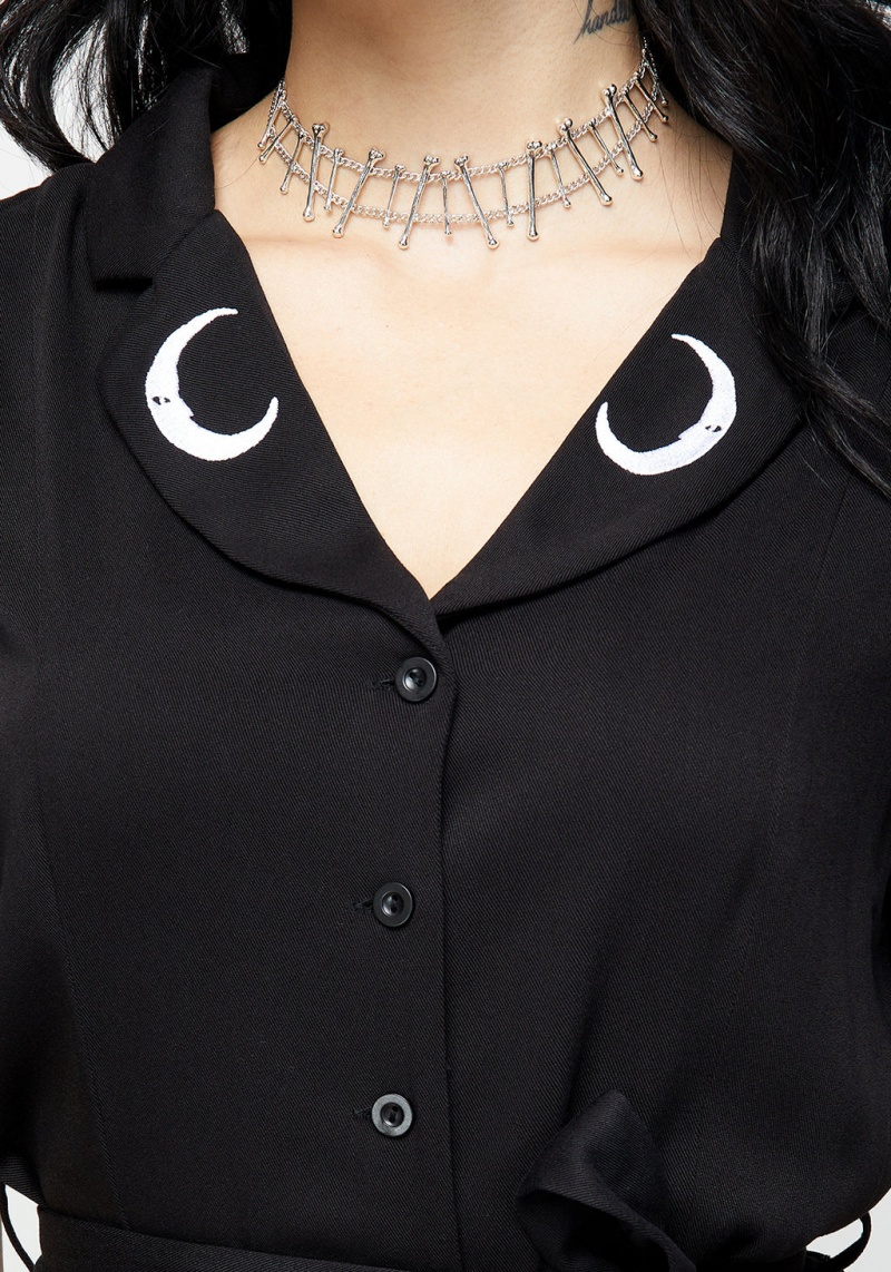 Disturbia Luna Button Down Mini Shirt Robe | JHM-62787435