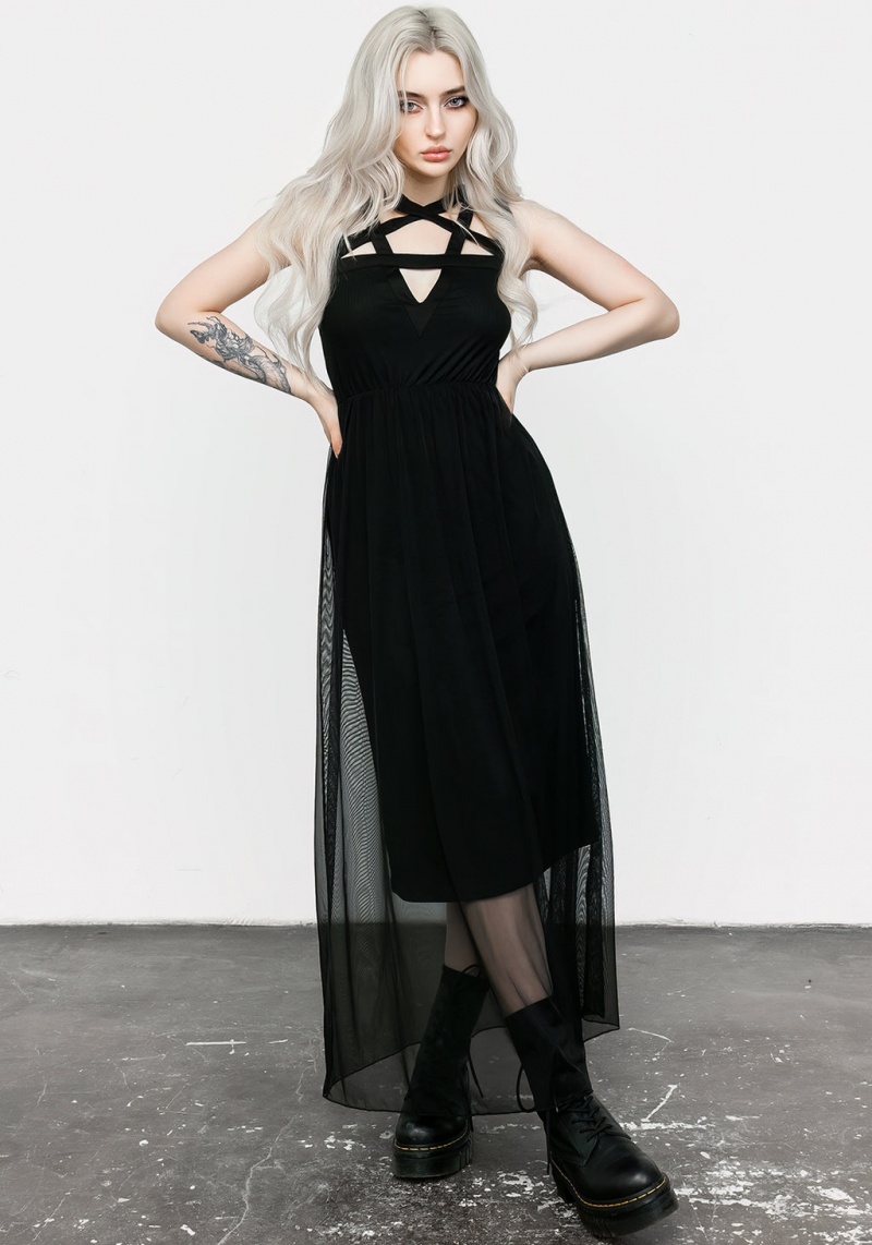 Disturbia Incantation Mesh Maxi Robe | DVL-92971542