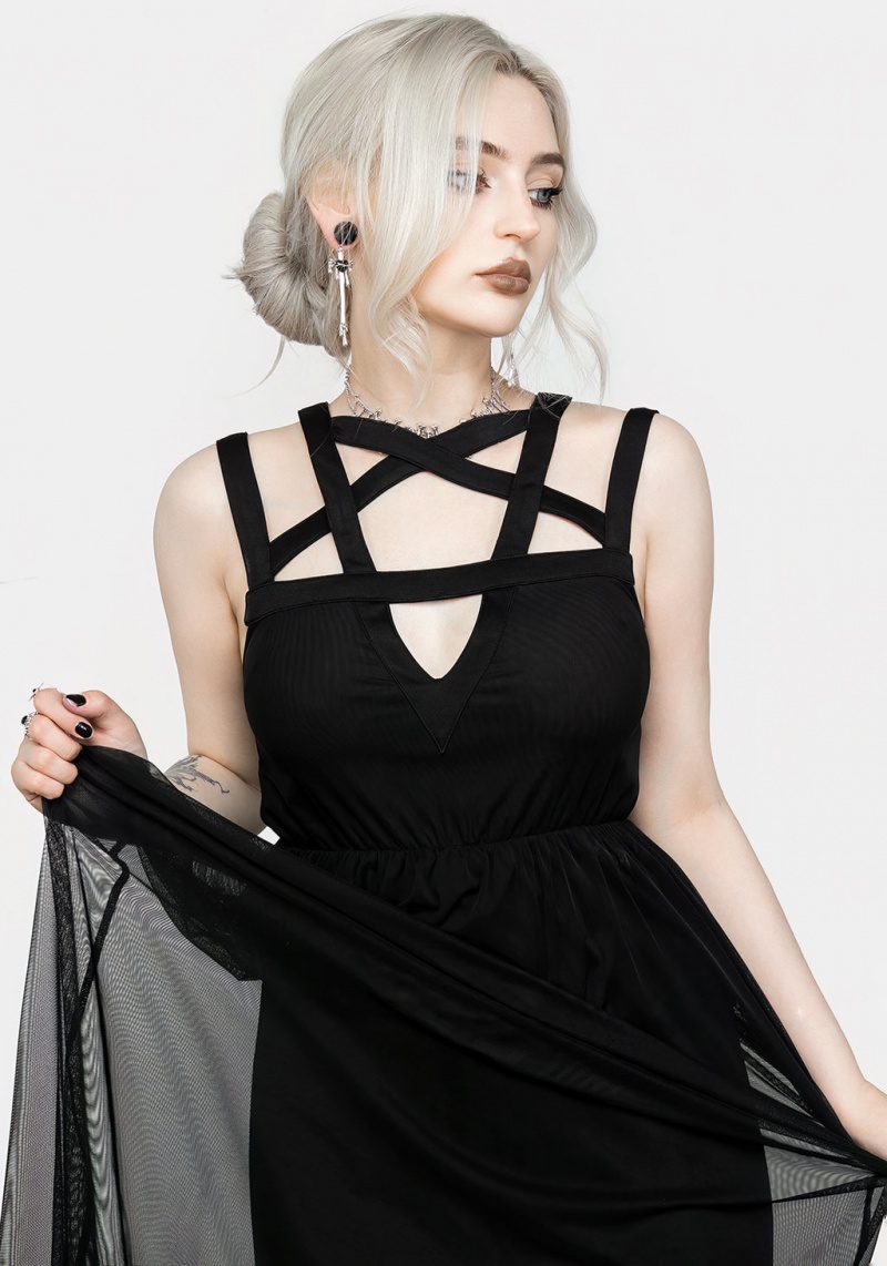 Disturbia Incantation Mesh Maxi Robe | DVL-92971542